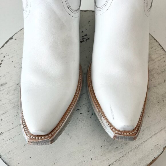 Lane EMMA JANE Womens Cowboy Boots 9.5 Matte White Western Cowgirl Mid Calf Tall - Picture 6 of 14